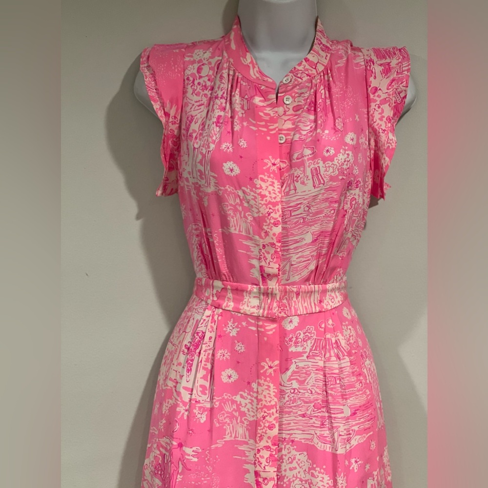 NWT Lilly Pulitzer Palm Beach Silk Midi Dress - Picture 15 of 16